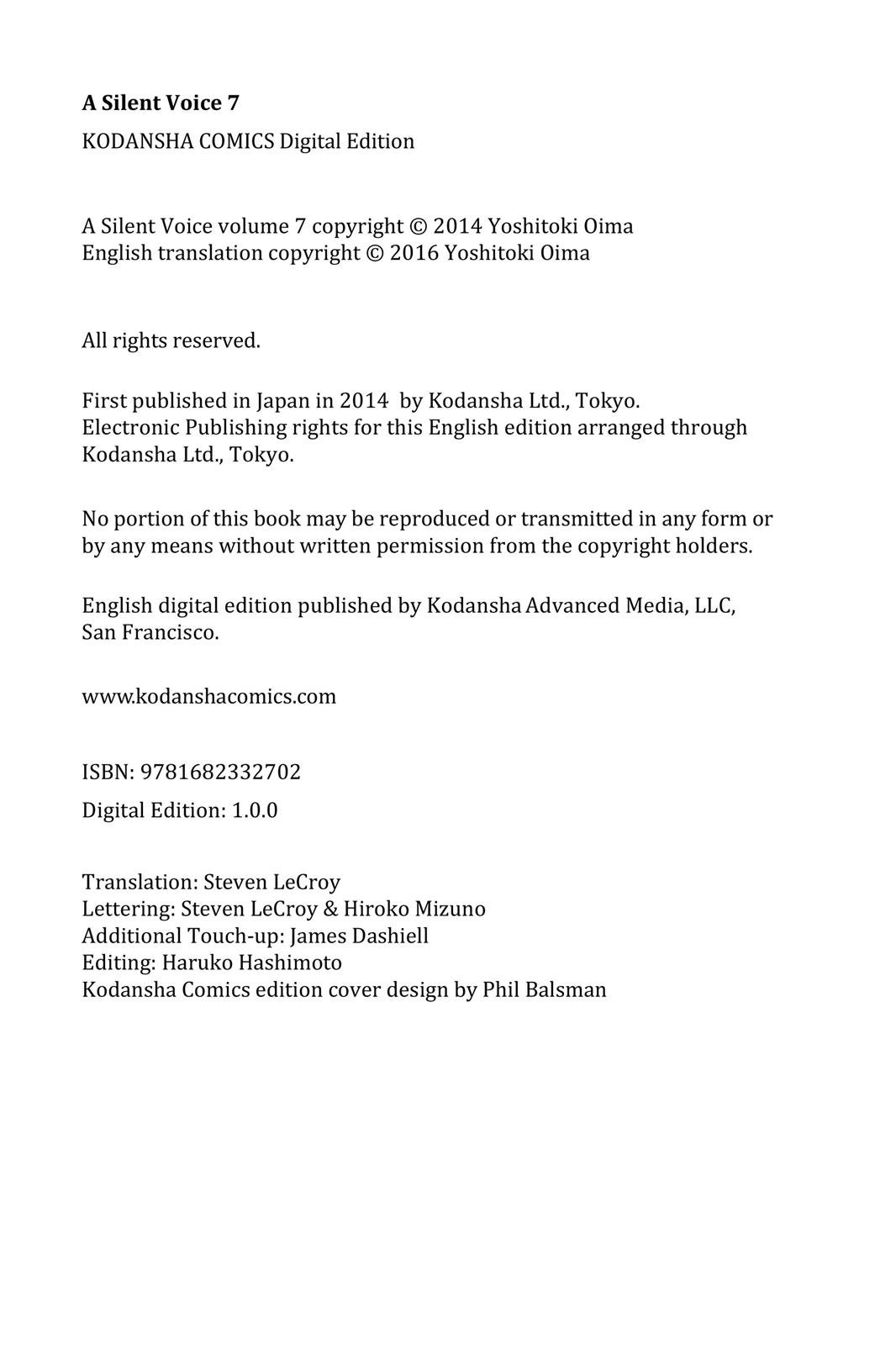 Read A Silent Voice EN Manga Online