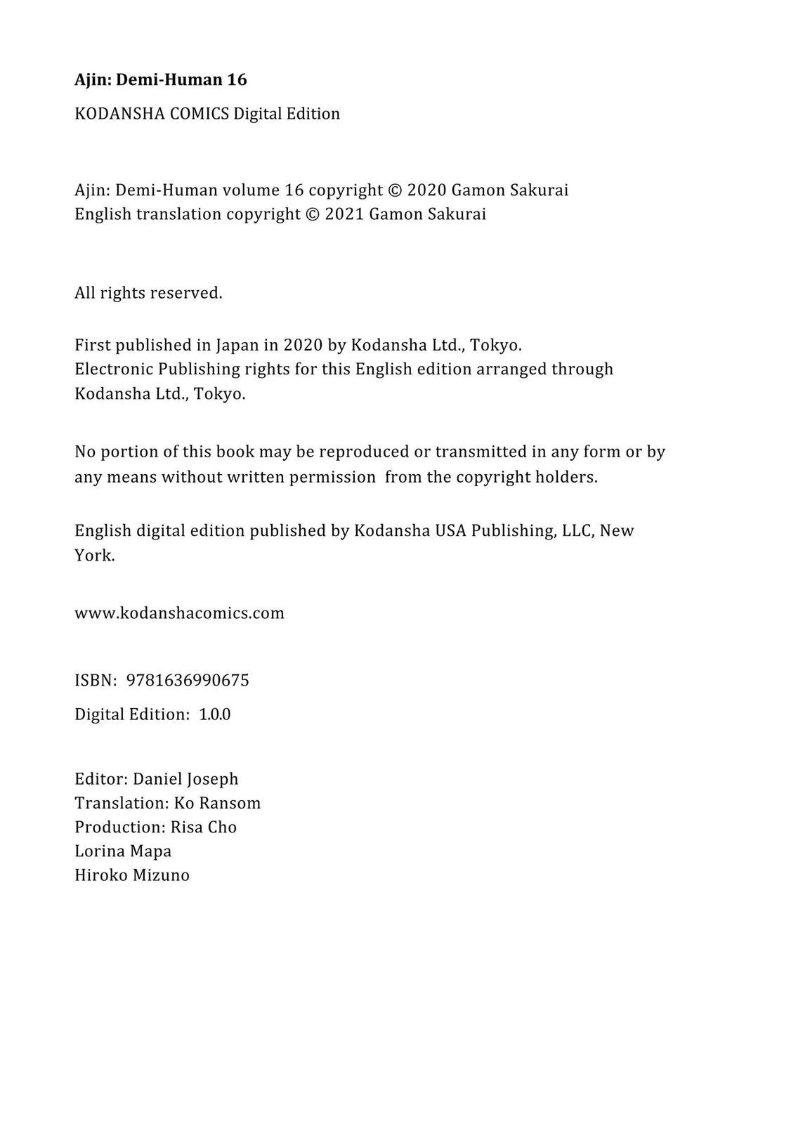 Read Ajin Demi-Human EN Manga Online