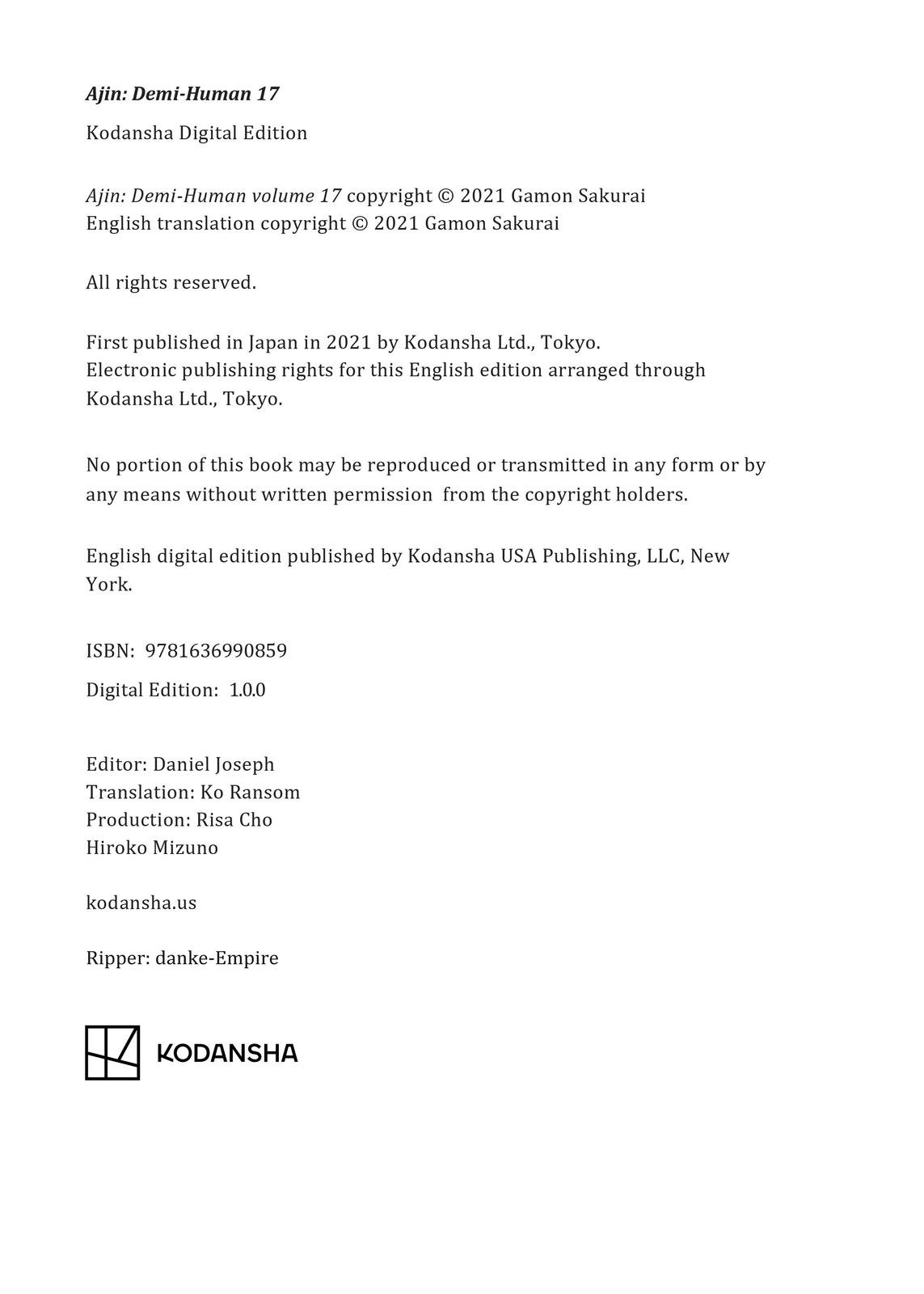 Read Ajin Demi-Human EN Manga Online